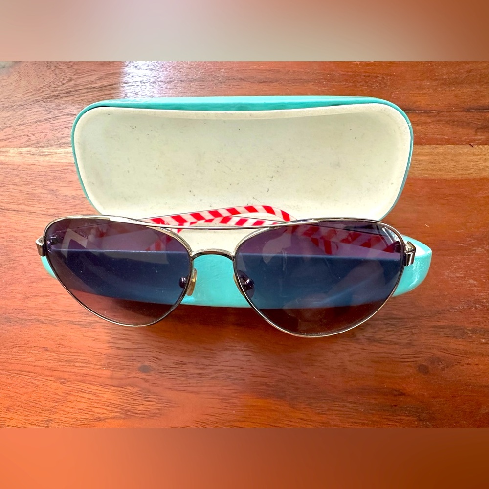 Kate Spade Stylish Aviator Sunglasses with Case